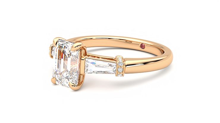 Taylor & Hart Utopia Emerald Engagement Ring 360 degree image 24