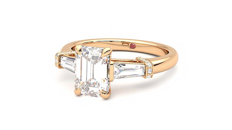 Taylor & Hart Utopia Emerald Engagement Ring 360 degree image 26