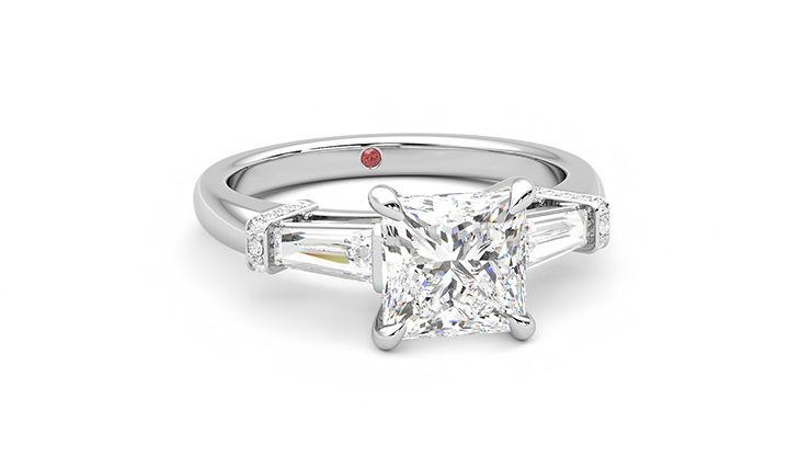 Taylor & Hart Utopia Princess Engagement Ring 360 degree image 3