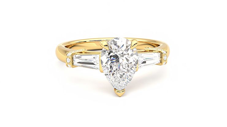 Taylor & Hart Utopia Pear Engagement Ring 360 degree image 2