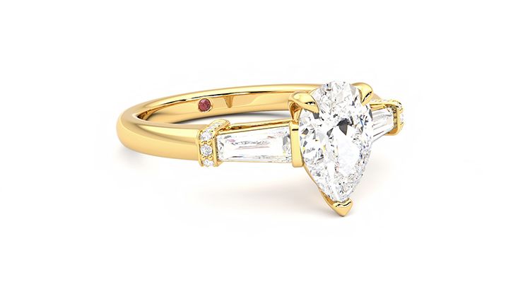 Taylor & Hart Utopia Pear Engagement Ring 360 degree image 5
