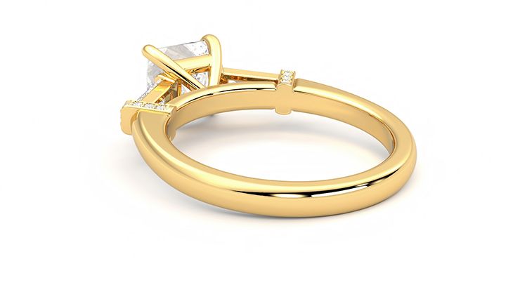 Taylor & Hart Utopia Princess Engagement Ring 360 degree image 17