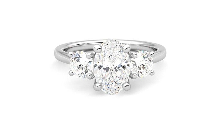 Taylor & Hart Venus Oval Engagement Ring 360 degree image 1