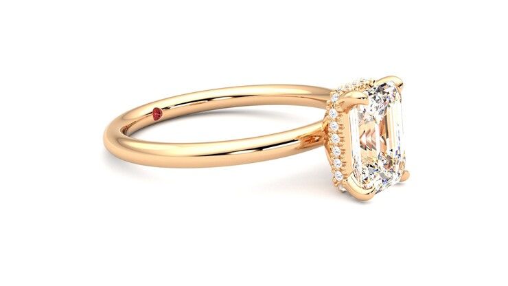 Taylor & Hart Whisper Emerald Engagement Ring 360 degree image 7