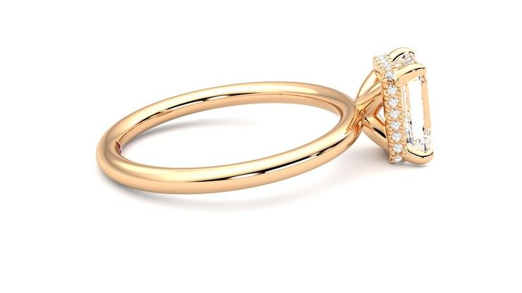 Taylor & Hart Whisper Emerald Engagement Ring 360 degree image 10