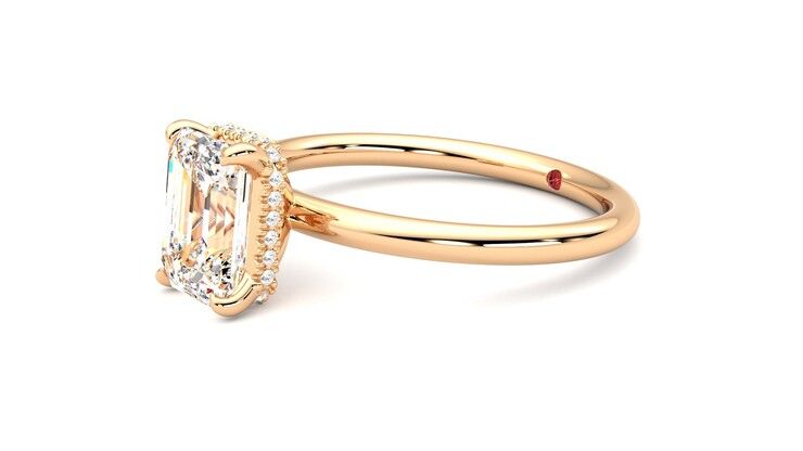 Taylor & Hart Whisper Emerald Engagement Ring 360 degree image 23