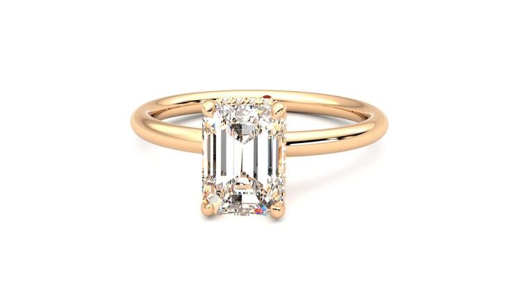 Taylor & Hart Whisper Emerald Engagement Ring 360 degree image 28