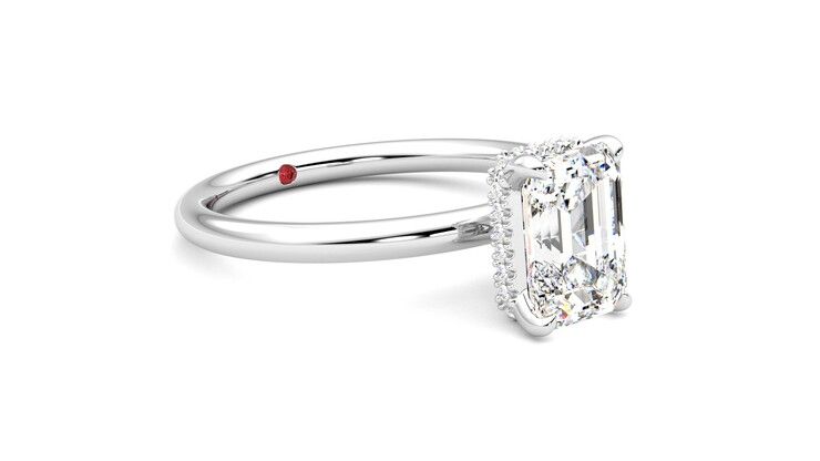 Taylor & Hart Whisper Emerald Engagement Ring 360 degree image 6