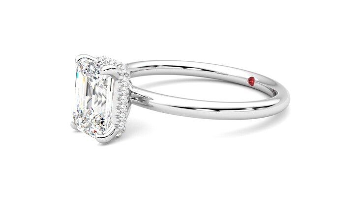 Taylor & Hart Whisper Emerald Engagement Ring 360 degree image 23