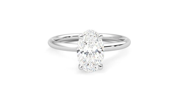 Taylor & Hart Whisper Oval Engagement Ring 360 degree image 1