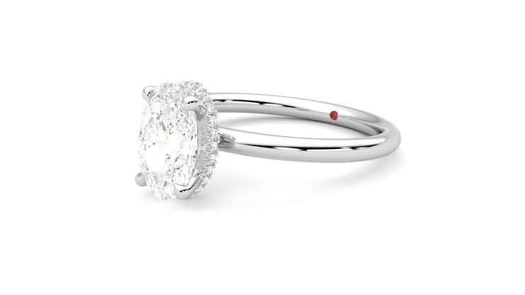 Taylor & Hart Whisper Oval Engagement Ring 360 degree image 24