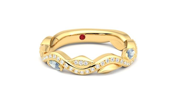 Taylor & Hart Lapelis Wedding Ring 360 degree image 3