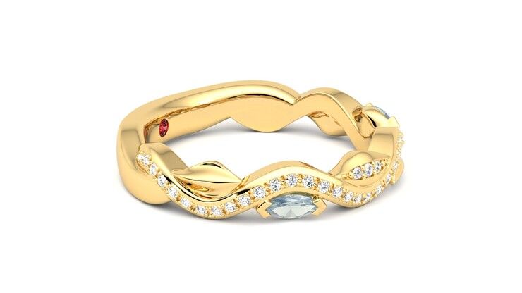 Taylor & Hart Lapelis Wedding Ring 360 degree image 8